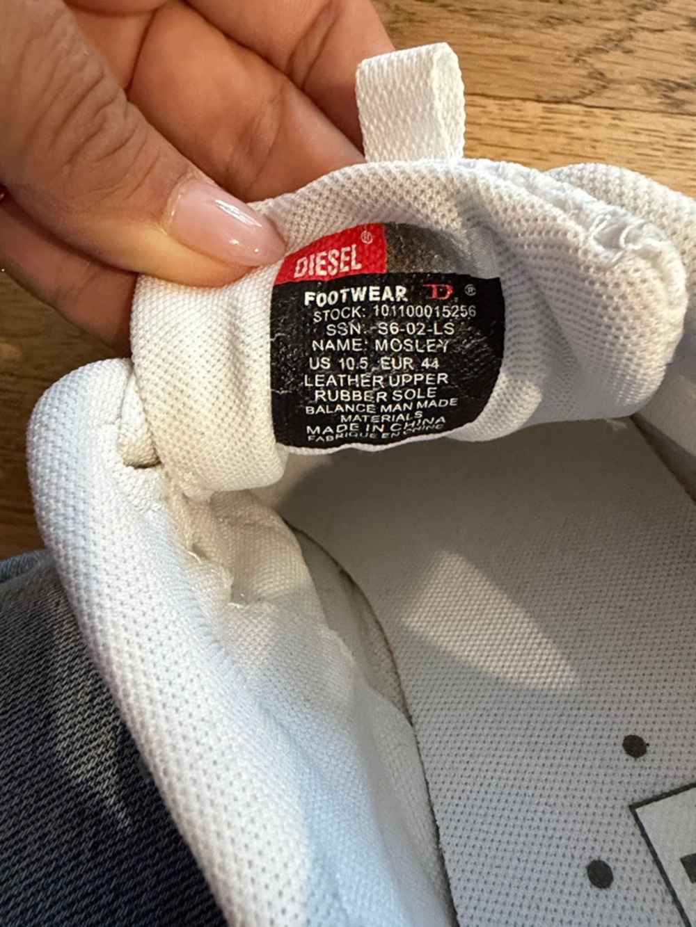 Vintage Diesel Mosley White & Gray Mesh Leather Sneakers, Mens Sz 10.5 LIKE NEW - Picture 2 of 9